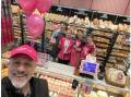 The Dapto Bakers Delight team including Sarah King (second from right) pinks up for the annual Pink Bun campaign, raising money for breast cancer. Picture supplied
